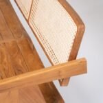 ⁦Calta ספסל מעץ טיק וראטן טבעי⁩ – תמונה ⁦2⁩