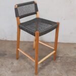 New Lawas כסא בר ראטן סינטטי שחור