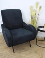 ⁦כורסא קטיפה שחורה⁩ – תמונה ⁦2⁩