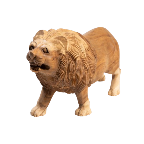 fa0e8f4998180a29d22ed6eb9530001f610abfd2 Lion דקורציה מעץ טיק – תמונה 1