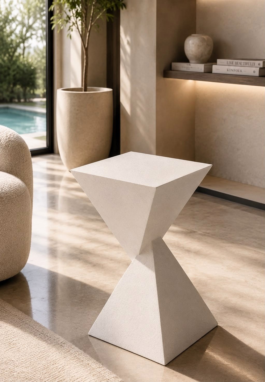 shulchan-tzad-travertine-meruba-604793240 שולחן צד טרוונטין מרובע – תמונה 1